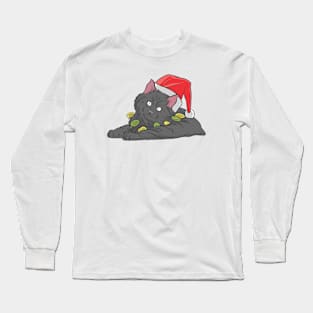 CAT SANTA HAT Long Sleeve T-Shirt